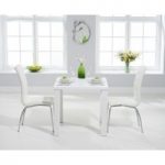 Athens 80cm Matt White Dining Table with Calgary Chairs