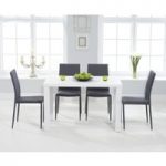 Atlanta 120cm White High Gloss Dining Table with Atlanta Stackable Chairs
