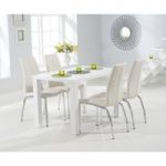 Athens 120cm Matt White Dining Table with Cavello Chairs