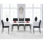 Atlanta 160cm White High Gloss Dining Table with Atlanta Stackable Chairs