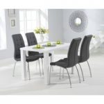 Atlanta 120cm White High Gloss Dining Table with Calgary Chairs