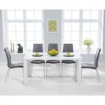 Atlanta 180cm White High Gloss Dining Table with Cavello Chairs