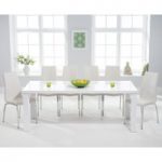 Atlanta 200cm White High Gloss Dining Table with Cavello Chairs