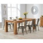 Madrid 200cm Oak Extending Dining Table with Tolix Industrial Style Dining Chairs