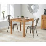 Oxford 80cm Solid Oak Dining Table with Tolix Industrial Style Dining Chairs