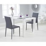Atlanta 80cm White High Gloss Dining Table with Atlanta Stackable Chairs