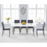Athens 160cm Matt White Dining Table with Atlanta Stackable Chairs