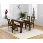 Oxford 120cm Dark Solid Oak Dining Table with Oxford Chairs