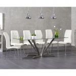 Reno 200cm Glass Dining Table with Calgary Chairs