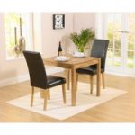 Oxford 80cm Solid Oak Dining Table with Albany Black Chairs
