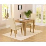 Oxford 80cm Solid Oak Dining Table with Albany Cream Chairs