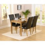 Oxford 120cm Solid Oak Dining Table with Albany Black Chairs