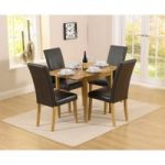 Oxford 70cm Solid Oak Extending Dining Table with Albany Brown Chairs
