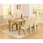 Oxford 150cm Solid Oak Dining Set with Albany Cream Chairs
