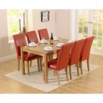 Oxford 150cm Solid Oak Dining Table with Albany Red Chairs