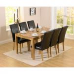 Oxford 150cm Solid Oak Dining Table with Albany Black Chairs