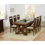 Bordeaux 200cm Dark Solid Oak Extending Dining Table with Monaco Chairs