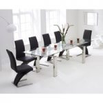 Lazio 200cm Extending Glass Dining Table with Hampstead Z Chairs