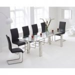 Lazio 200cm Glass Extending Dining Table with Malaga Chairs