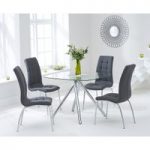 Elva 100cm Glass Dining Table with Calgary Chairs