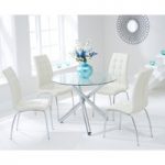 Orino 100cm Glass Dining Table with Calgary Chairs