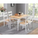 Chiltern 115cm Oak and White Dining Table Set with Chairs