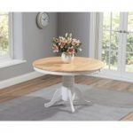 Epsom Oak and White 120cm Round Pedestal Dining Table