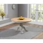 Epsom 120cm Oak and Grey Round Pedestal Dining Table