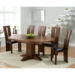 Torino Dark Solid Oak Extending Pedestal Dining Table with Montreal Chairs