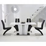 Venus 160cm White High Gloss Dining Table with Hampstead Z Chairs
