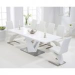Harmony 160cm White High Gloss Extending Dining Table with Hampstead Z Chairs