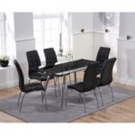 Ritz Black Extending Glass Dining Table with Calgary Chairs