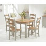 Somerset 90cm Oak and Grey Flip Top Extending Dining Table with Somerset Chairs