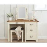 Somerset Oak and Cream Single Pedestal Dressing Table