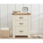 Somerset Oak and Cream Tall 3 Drawer Bedside Table