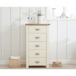 Somerset Oak and Cream 5 Drawer Chest