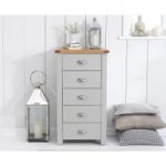 Somerset Oak and Grey 5 Drawer Chest