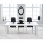 Atlanta 180cm White High Gloss Dining Table with Calgary Chairs