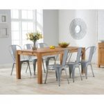 Verona 180cm Solid Oak Extending Dining Table with Tolix Industrial Style Dining Chairs