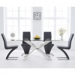 Juniper 160cm Glass Dining Table with Hampstead Z Chairs