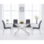 Juniper 160cm Glass Dining Table with Cavello Chairs