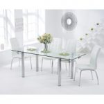 Geneva 140cm Glass Extending Dining Table with Calgary Chairs
