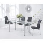 Geneva 140cm Glass Extending Dining Table with Cavello Chairs