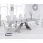 Leon 180cm Light Grey Glass Extending Dining Table with Hampstead Z Chairs
