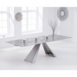 Leon 180cm Light Grey Glass Extending Dining Table