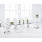 Majorca 180cm White Extending Glass Dining Table with Hampstead Z Chairs