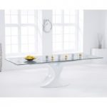 Majorca 180cm White Extending Glass Dining Table