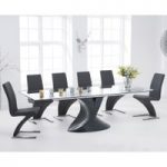 Majorca 180cm Grey Extending Glass Dining Table with Hampstead Z Chairs