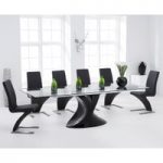 Majorca 180cm Black Extending Glass Dining Table with Hampstead Z Chairs