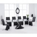 Majorca 180cm Black Extending Glass Dining Table with Ibiza Chairs